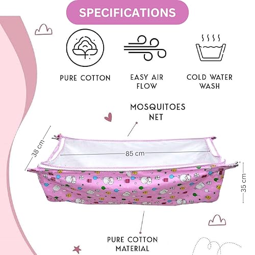 Conventional Indian Cotton Child Cradle | Fabric | Khoya | That includes Internet, Excellent for Indian Ghodiyu Cradles (Assorted Designs and Colours)